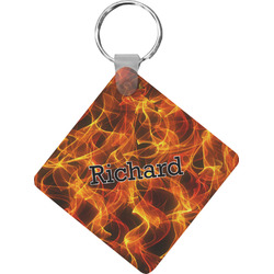 Fire Diamond Plastic Keychain w/ Name or Text