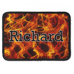 Fire Iron On Rectangle Patch w/ Name or Text