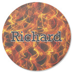 Fire Round Rubber Backed Coaster (Personalized)