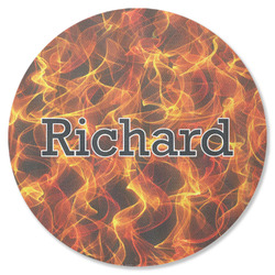Fire Round Rubber Backed Coaster (Personalized)
