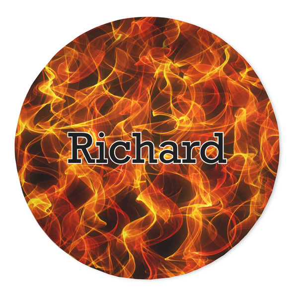 Custom Fire 5' Round Indoor Area Rug (Personalized)