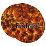 Fire Round Paper Coasters w/ Name or Text