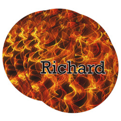Fire Round Paper Coasters w/ Name or Text
