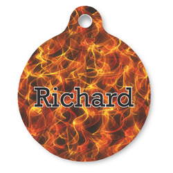 Fire Round Pet ID Tag - Large (Personalized)