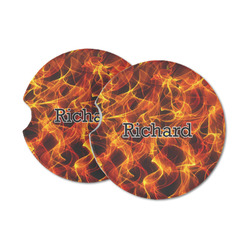 Fire Sandstone Car Coasters - Set of 2 (Personalized)