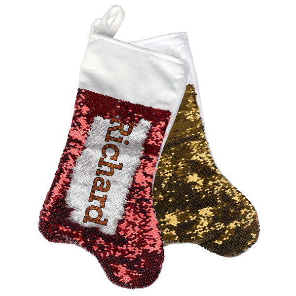 Custom Fire Reversible Sequin Stocking (Personalized)