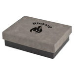 Fire Small Gift Box w/ Engraved Leather Lid (Personalized)