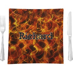Fire Glass Square Lunch / Dinner Plate 9.5" (Personalized)