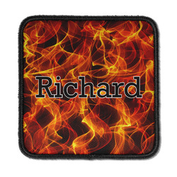 Fire Iron On Square Patch w/ Name or Text