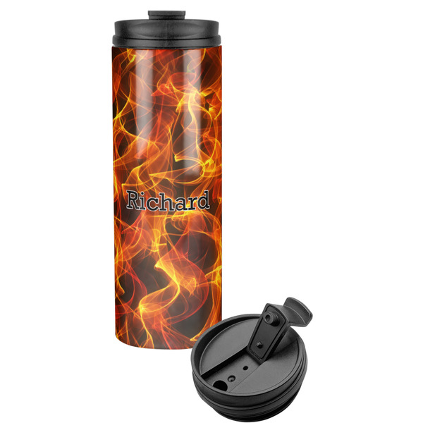 Custom Fire Stainless Steel Skinny Tumbler (Personalized)
