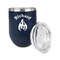 Fire Stainless Wine Tumblers - Navy - Double Sided - Alt View