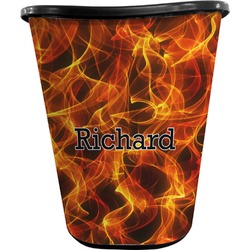 Fire Waste Basket - Double Sided (Black) (Personalized)