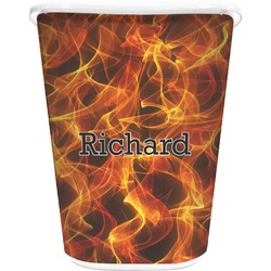 Fire Waste Basket - Double Sided (White) (Personalized)