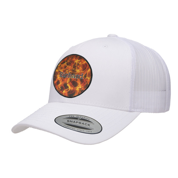 Custom Fire Trucker Hat - White (Personalized)