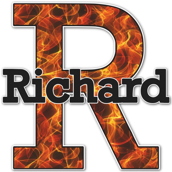 Custom Fire Name & Initial Decal - Up to 12"x12" (Personalized)