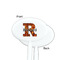 Fire White Plastic 7" Stir Stick - Single Sided - Oval - Front & Back