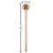 Fire Wooden 7.5" Stir Stick - Round - Dimensions