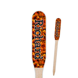 Fire Paddle Wooden Food Picks - Single Sided (Personalized)