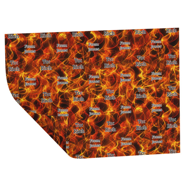 Custom Fire Wrapping Paper Sheets - Double-Sided - 20" x 28" (Personalized)