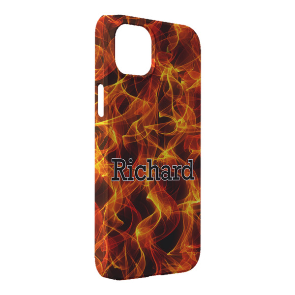 Custom Fire iPhone Case - Plastic - iPhone 14 Plus (Personalized)