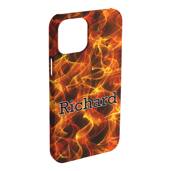 Custom Fire iPhone Case - Plastic - iPhone 15 Plus (Personalized)