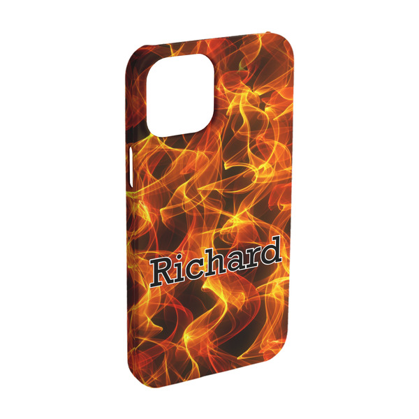 Custom Fire iPhone Case - Plastic - iPhone 15 Pro (Personalized)