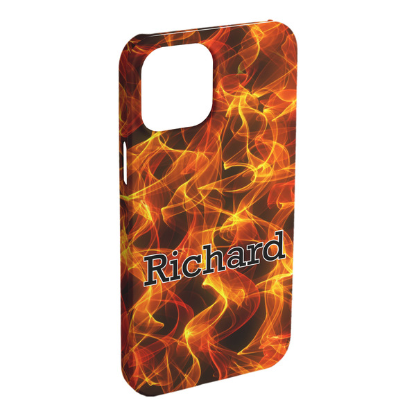 Custom Fire iPhone Case - Plastic - iPhone 15 Pro Max (Personalized)