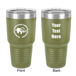 Sloth 30 oz Stainless Steel Tumbler - Olive - Double-Sided (Personalized)