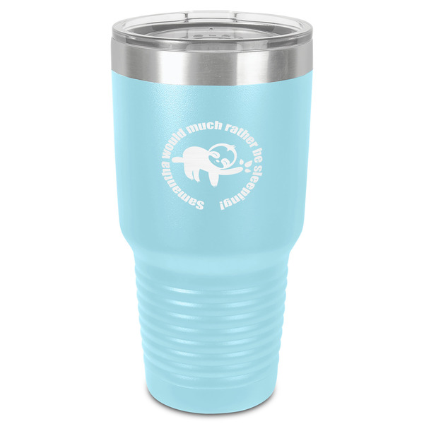 Custom Sloth 30 oz Stainless Steel Tumbler - Teal - Single-Sided (Personalized)