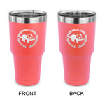 Sloth 30 oz Stainless Steel Tumbler - Coral - Double Sided (Personalized)