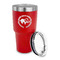 Sloth 30 oz Stainless Steel Ringneck Tumblers - Red - LID OFF