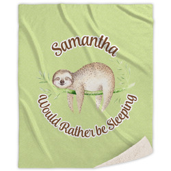 Sloth Sherpa Throw Blanket - 50"x60" (Personalized)