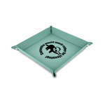 Sloth Faux Leather Dice Tray - 6" x 6" - Teal (Personalized)