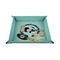 Sloth 6" x 6" Teal Leatherette Snap Up Tray - STYLED