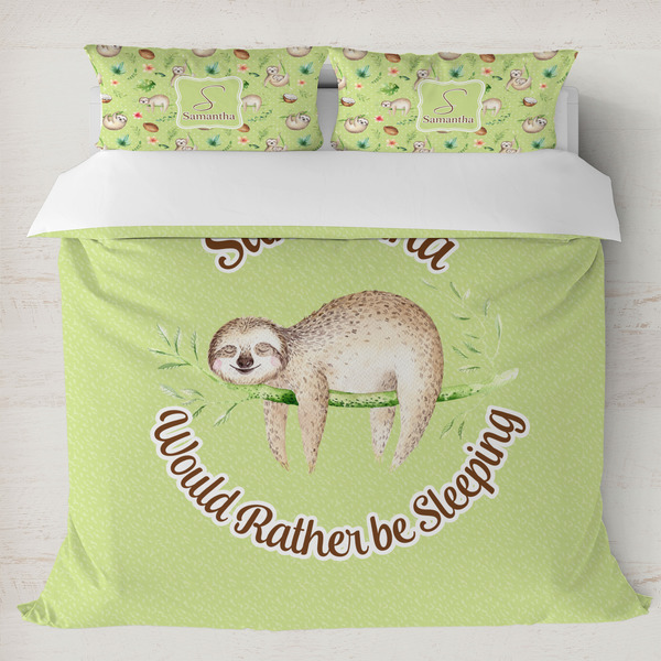 Custom Sloth Duvet Cover Set - King (Personalized)