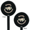 Sloth Black Plastic 5.5" Stir Stick - Double Sided - Round - Front & Back