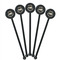 Sloth Black Plastic 5.5" Stir Stick - Round - Fan View