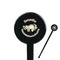 Sloth Black Plastic 7" Stir Stick - Round - Closeup