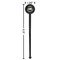 Sloth Black Plastic 7" Stir Stick - Round - Dimensions