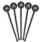 Sloth Black Plastic 7" Stir Stick - Round - Fan View