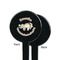 Sloth Black Plastic 7" Stir Stick - Single Sided - Round - Front & Back