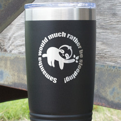 Sloth 20 oz Stainless Steel Tumbler - Black - Double Sided (Personalized)