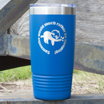 Sloth 20 oz Stainless Steel Tumbler - Royal Blue - Double Sided (Personalized)