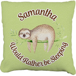 Sloth Faux-Linen Throw Pillow 18" (Personalized)