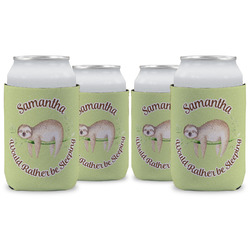 Sloth Can Cooler (12 oz) - Set of 4 w/ Name or Text