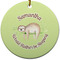 Sloth Ceramic Flat Ornament - Circle (Front)