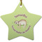 Sloth Ceramic Flat Ornament - Star (Front)