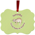 Sloth Metal Frame Ornament - Double Sided w/ Name or Text