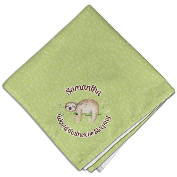 Custom Sloth Cloth Dinner Napkin - Single w/ Name or Text