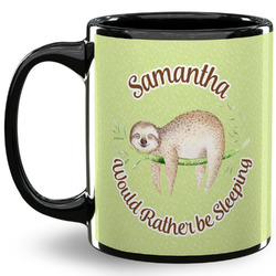 Sloth 11 Oz Coffee Mug - Black (Personalized)